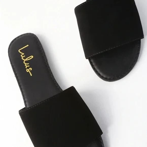Addison Black Nubuck Slide Sandals - Picture 4 of 7